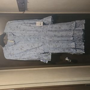 Baby blue flower print dress